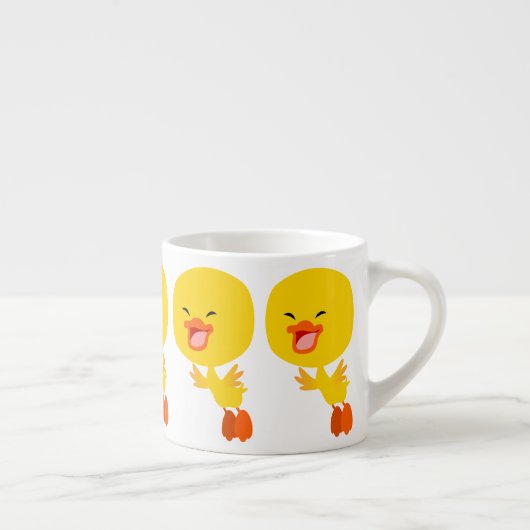 Cute Flying Cartoon DucKING Espresso Mok (Rechts)