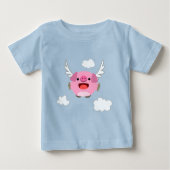 Cute Flying Cartoon Pig Baby T-Shirt (Voorkant)
