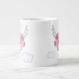 Cute Flying Cartoon Pig Grote Koffiekop