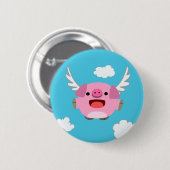 Cute Flying Cartoon Pig Ronde Button 5,7 Cm (Voorkant /achterkant)