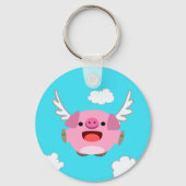 Cute Flying Cartoon Pig Sleutelhanger (Voorkant)