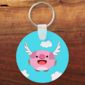 Cute Flying Cartoon Pig Sleutelhanger (Voorkant)