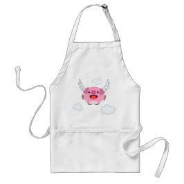 Cute Flying Cartoon Pig Standaard Schort