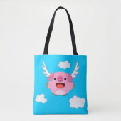Cute Flying Cartoon Pig Tote Bag (Voorkant)