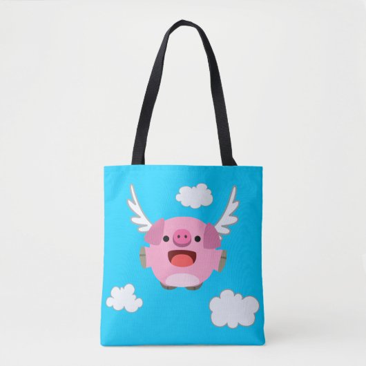 Cute Flying Cartoon Pig Tote Bag (Voorkant)