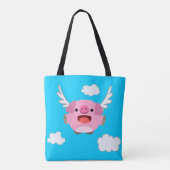 Cute Flying Cartoon Pig Tote Bag (Achterkant)