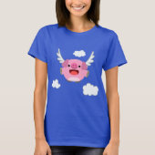 Cute Flying Cartoon Pig Women T-Shirt (Voorkant)