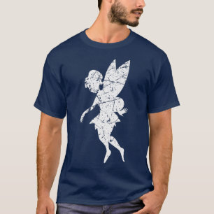 Cute Flying Fairy Funny Fantasy Fairies Distress T-shirt