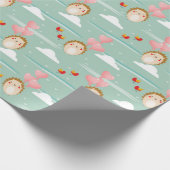 Cute Flying Hedgel Love Pattern Cadeaupapier (Hoek)