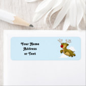 Cute Flying Kerstrender Etiket (Insitu)