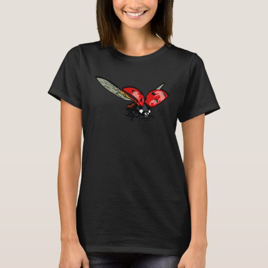 Cute flying ladybird flies to dandelion t-shirt (Voorkant)