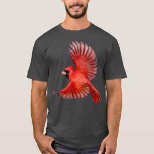 Cute Flying Northern Red Kardinaal Bird Redbird Wi T-shirt
