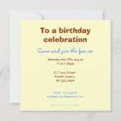 Cute Flying Pig Birthday Party Invitation Kaart (Achterkant)