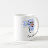 Cute Flying Pig - Cool Ski Jumping Pig Custom Koffiemok (Voorkant rechts)