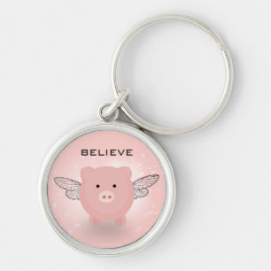 Cute Flying Pig Sleutelhanger
