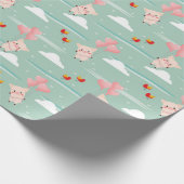 Cute Flying Pigs Love Pattern Cadeaupapier (Hoek)