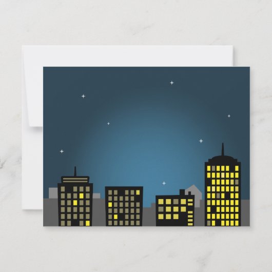 Cute Flying Superheld Birthday Party Kaart (Achterkant)