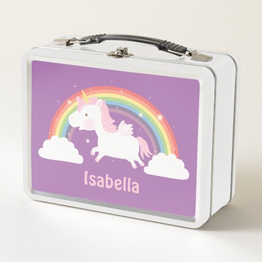 Cute Flying Unicorn and Rainbow Girls Personalized (Voorkant)