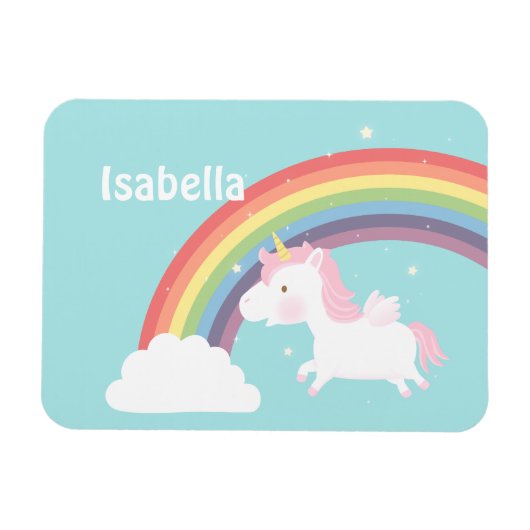 Cute Flying Unicorn Rainbow for Girls Magneet (Horizontaal)