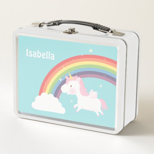 Cute Flying Unicorn Rainbow Girls, gepersonaliseer (Voorkant)