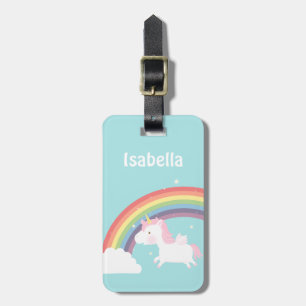 Cute Flying Unicorn Rainbow Girls Name Bagagelabel