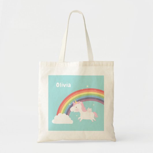 Cute Flying Unicorn Rainbow Girls Persoonlijke tas (Voorkant)