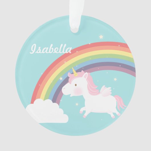 Cute Flying Unicorn Rainbow Girls Room Decor Ornament (voorkant)