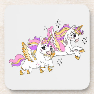 Cute flying unicorns  bier onderzetter