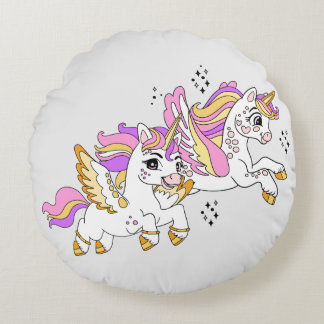 Cute flying unicorns  rond kussen