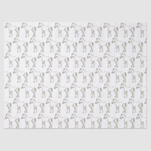 Cute Foal Taupe  Patterned Horse Print Tissuepapier