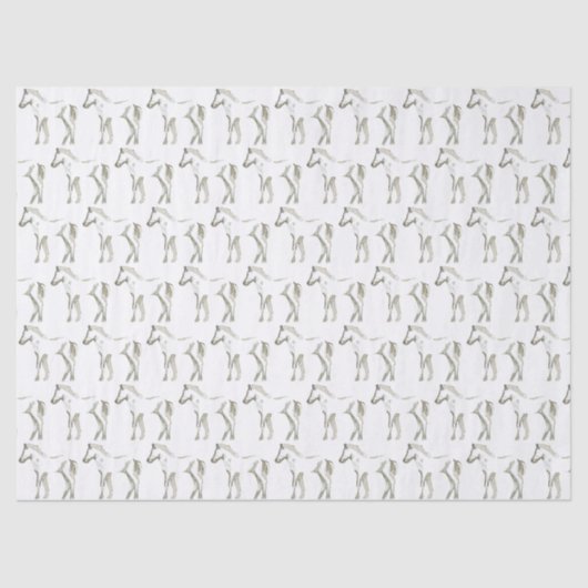 Cute Foal Taupe  Patterned Horse Print Tissuepapier (Voorkant)