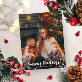 Cute Foliage White Script Briefkaart