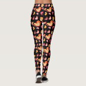 Cute Folie Gestructureerd Hart Plaid Patroon Zwart Leggings (Achterkant)