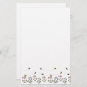 Cute Folk Art bees Daisies Butterflies Briefpapier (Voorkant / Achterkant)