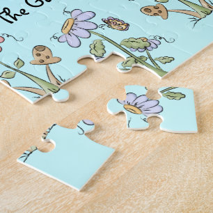 Cute Folk Art bees Daisies Butterflies krijgen goe Legpuzzel