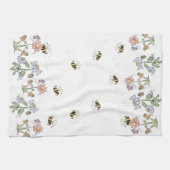 Cute Folk Art bees Daisies Butterflies Theedoek (Horizontaal)