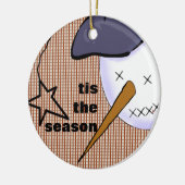 Cute Folk Art Cowboy Snowman Keramisch Ornament (Links)