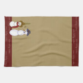 Cute Folk Art Cowboy Snowman Kerstmis Theedoek (Horizontaal)