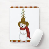 Cute Folk Art Cowboy Snowman Muismat (Met muis)