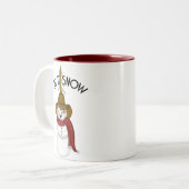 Cute Folk Art Cowboy Snowman Tweekleurige Koffiemok (Voorkant links)