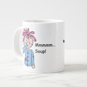 Cute Folk Art Rag Doll Soup personaliseren Grote Koffiekop