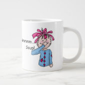Cute Folk Art Rag Doll Soup personaliseren Grote Koffiekop (Rechts)