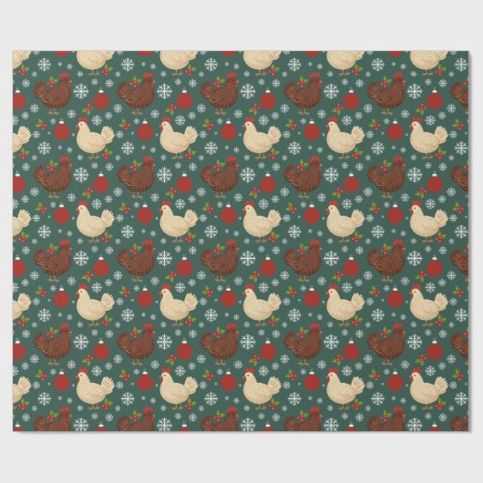 Cute Folk Art Rustic Christmas Cadeaupapier (Vlak)