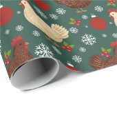 Cute Folk Art Rustic Christmas Cadeaupapier (Rol Hoek)