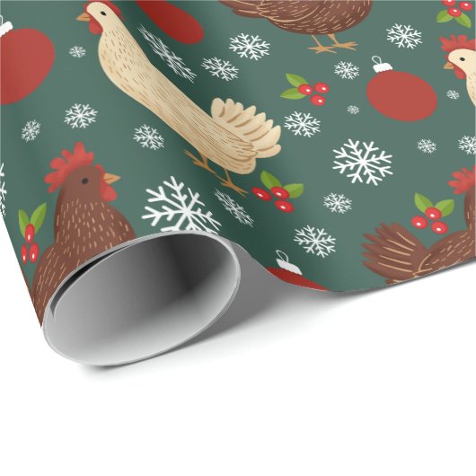 Cute Folk Art Rustic Christmas Cadeaupapier (Rol Hoek)