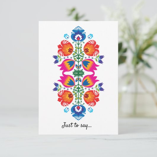 Cute Folklore om te zeggen... Bedankkaart (Staand voorkant)