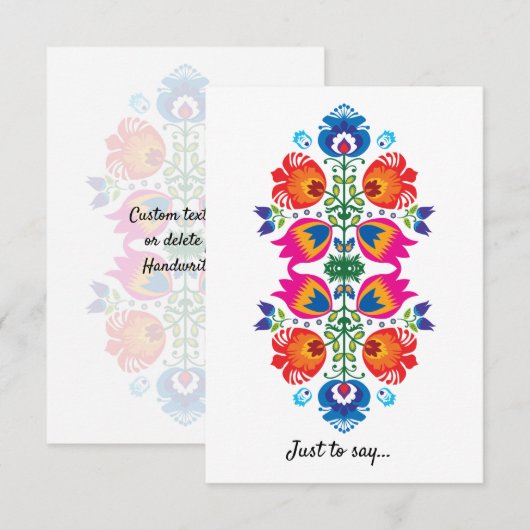 Cute Folklore om te zeggen... Bedankkaart (Voorkant / Achterkant)