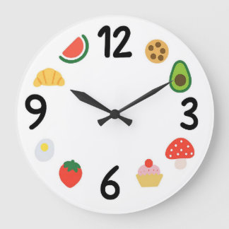 Cute Food Clock Face – Kawaii Numbers Grote Klok