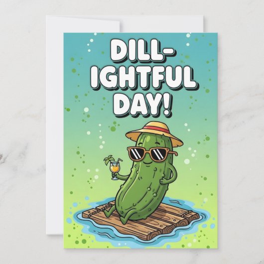 Cute Food Pun Dill-ightful Daysilly pickle lover Bedankkaart (Voorkant)