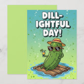 Cute Food Pun Dill-ightful Daysilly pickle lover Bedankkaart (Voorkant / Achterkant)